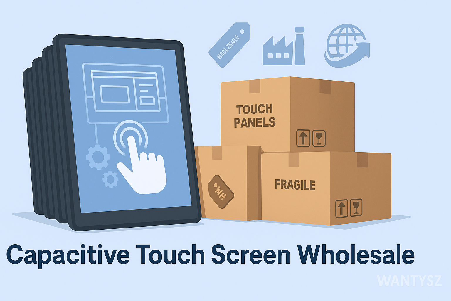 Bulk packaging of capacitive touch screens for wholesale distribution