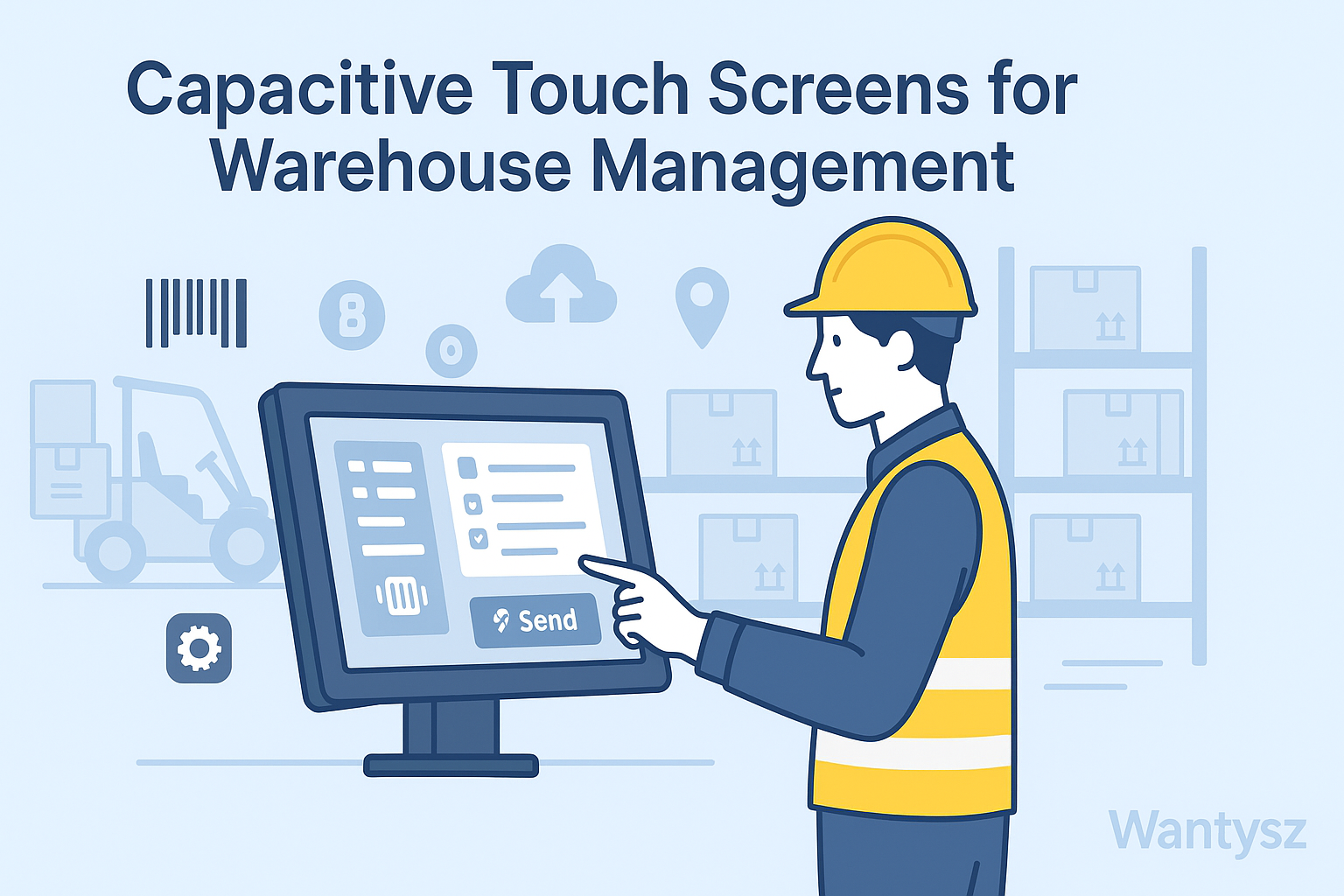 Touch screen system used for warehouse inventory or logistics control